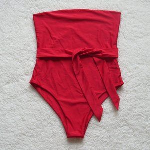 ASOS One Piece Swimsuit Bikini Strapless Red US 10